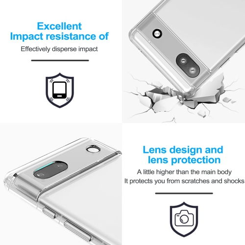 Google Pixel 7A Case Crystal Clear Anti-Yellowing Shock-Absorption Scratch Resistant Premium Flexible TPU Silicone Cover Case for Google Pixel 7A 5G
