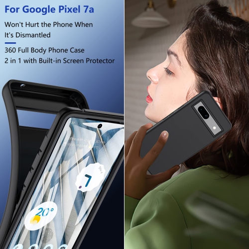 Pixel 7A Case, Google Pixel 7A Case, Full Body Shockproof Pixel 7A Case with Built-in Screen Protector Shock Absorption Bumper Cover Anti-Scratch