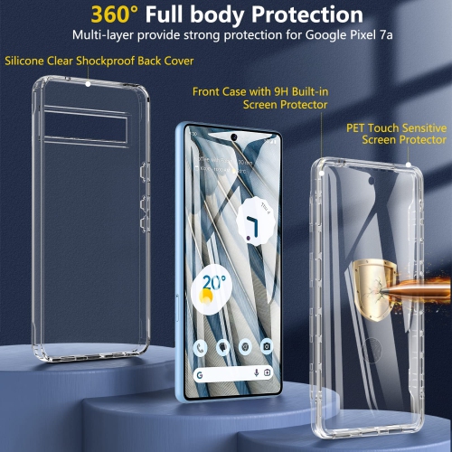 Pixel 7A Case, Google Pixel 7A Case, Full Body Shockproof Pixel 7A Case with Built-in Screen Protector Shock Absorption Bumper Cover Anti-Scratch