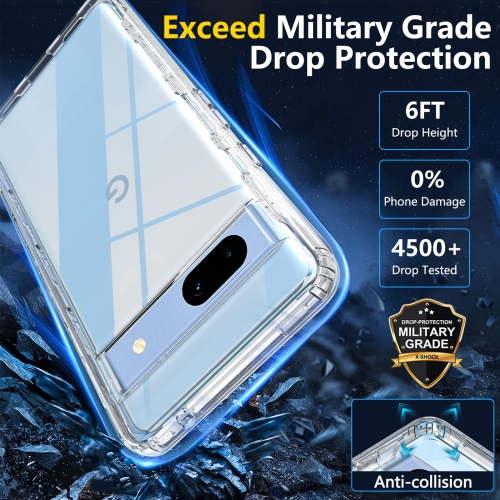 Pixel 7A Case, Google Pixel 7A Case, Full Body Shockproof Pixel 7A Case with Built-in Screen Protector Shock Absorption Bumper Cover Anti-Scratch