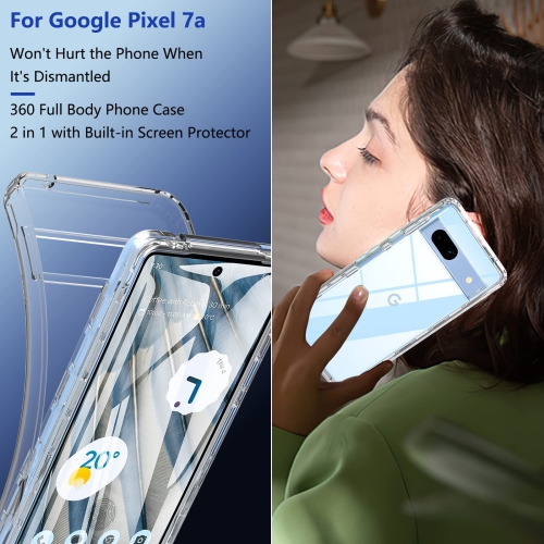 Pixel 7A Case, Google Pixel 7A Case, Full Body Shockproof Pixel 7A Case with Built-in Screen Protector Shock Absorption Bumper Cover Anti-Scratch