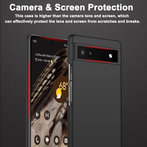 Google Pixel 7A Case, Slim Thin Hard PC Back Cover Matte Texture Anti-Fingerprint Shockproof Protective Phone Case for Google Pixel 7A 5G(Black)