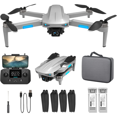 NBD-DRONE-3-GREY  Drone With 4K Camera 5G Gps Wifi Foldable Quadcopter Remote Control Brushless