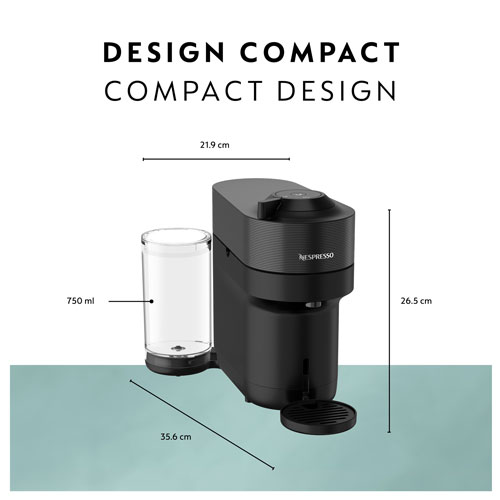 Machine à café/espresso Vertuo Pop+ de Nespresso par De'Longhi - Noir réglisse