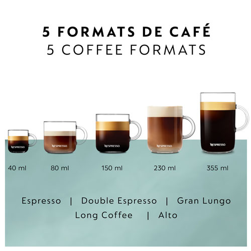 Machine à café/espresso Vertuo Pop+ de Nespresso par De'Longhi - Noir réglisse