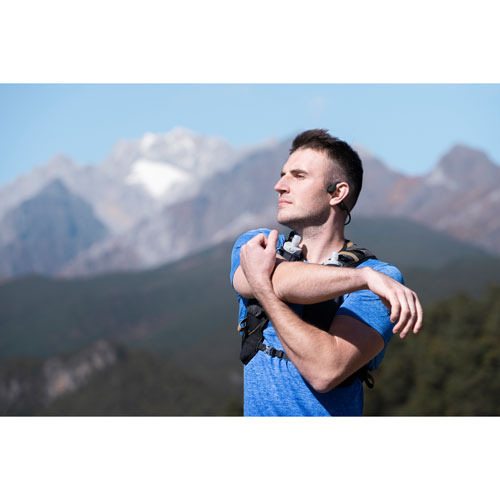 Shokz OpenRun Mini Bone Conduction Open-Ear Bluetooth Headphones - Black