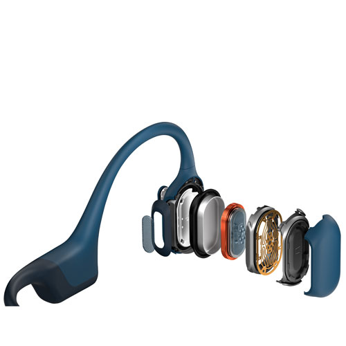 Écouteurs Bluetooth oreilles libres à conduction osseuse OpenRun Pro de Shokz - Bleu acier - Exclusivité Best Buy