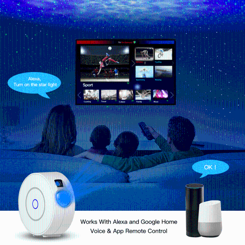 navor RGB Starry Night Light Bluetooth Wifi Projector with Timer Compatible with Alexa & Google Home Rotatable Nebula Cloud Stars for Bedroom, Home