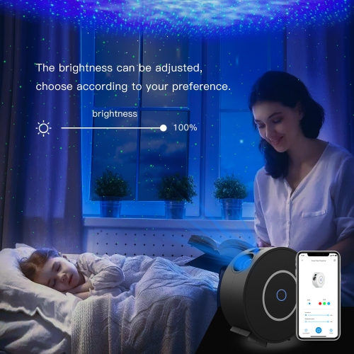 navor RGB Starry Night Light Bluetooth Wifi Projector with Timer Compatible with Alexa & Google Home Rotatable Nebula Cloud Stars for Bedroom, Home