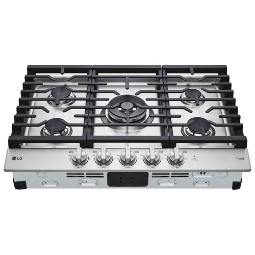 LG 30" 5-Burner Gas Smart Cooktop - Stainless Steel