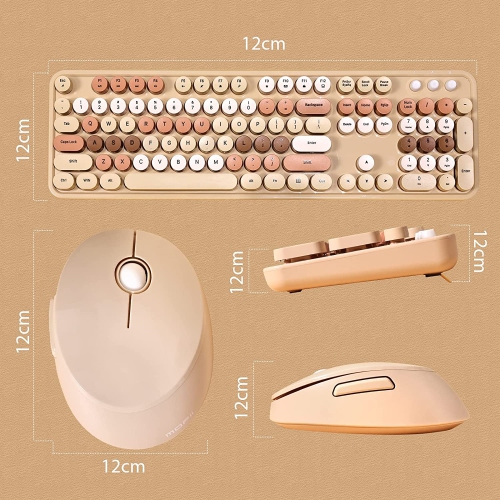 NIERBO 2.4G USB Ergonomic Wireless Keyboard and Mouse Combo for Computer, Laptop, PC Desktops