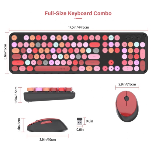 NIERBO 2.4G USB Ergonomic Wireless Keyboard and Mouse Combo for Computer, Laptop, PC Desktops