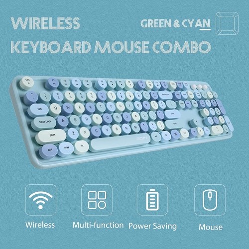 NIERBO 2.4G USB Ergonomic Wireless Keyboard and Mouse Combo for Computer, Laptop, PC Desktops