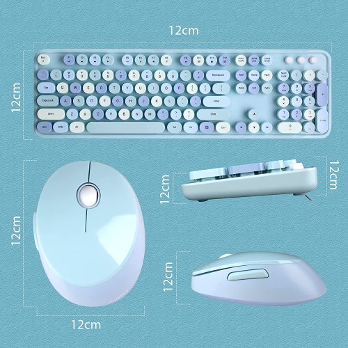 NIERBO 2.4G USB Ergonomic Wireless Keyboard and Mouse Combo for Computer, Laptop, PC Desktops