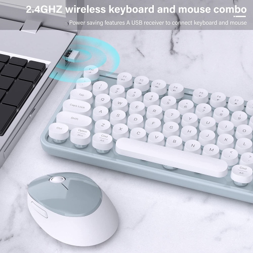 NIERBO 2.4G USB Ergonomic Wireless Keyboard and Mouse Combo for Computer, Laptop, PC Desktops