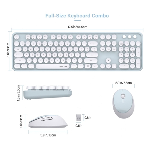 NIERBO 2.4G USB Ergonomic Wireless Keyboard and Mouse Combo for Computer, Laptop, PC Desktops