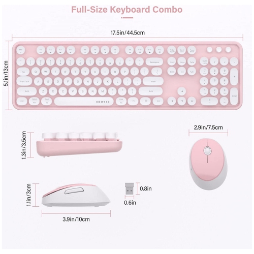 NIERBO 2.4G USB Ergonomic Wireless Keyboard and Mouse Combo for Computer, Laptop, PC Desktops