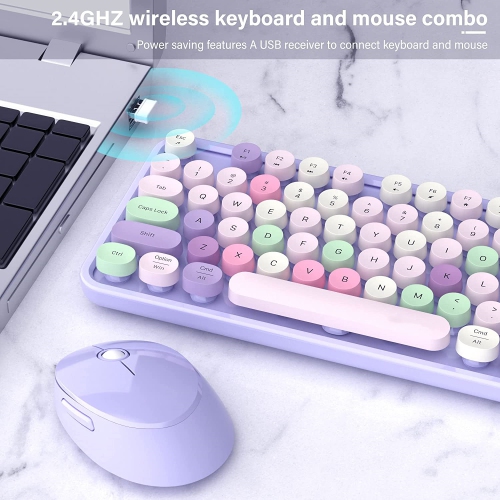 NIERBO 2.4G USB Ergonomic Wireless Keyboard and Mouse Combo for Computer, Laptop, PC Desktops
