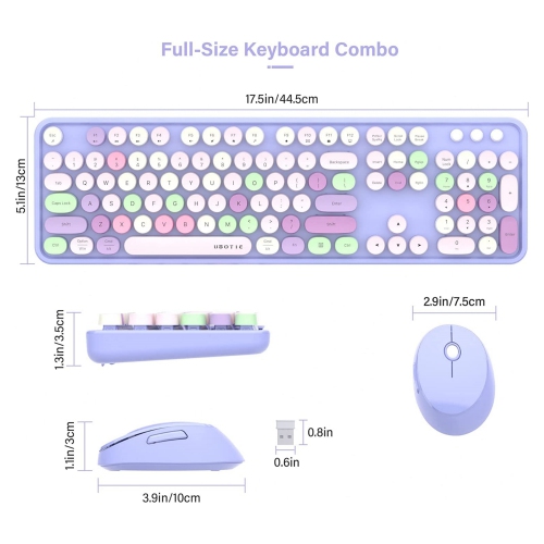 NIERBO 2.4G USB Ergonomic Wireless Keyboard and Mouse Combo for Computer, Laptop, PC Desktops