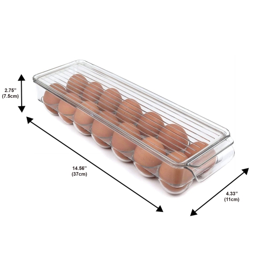 Jessar - Set of 2 Egg Storage Organizers, Capacity 12, 37 X 11 X 7.5cm