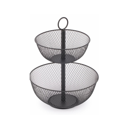 Jessar - 2 Tier Fruit Basket, 31 x 31 x 41cm, Black