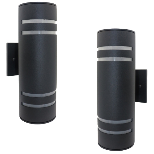 Xtricity - Set of 2 Outdoor Wall Light, 12.99'' Height, From the Central Park Collection, Black Aluminum