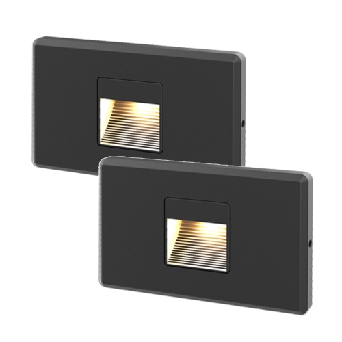 XTRICITY  - Set Of 2 Led Safety Stair Lights, 2.5W, 25 Lumens, 3000K Soft White In Black
