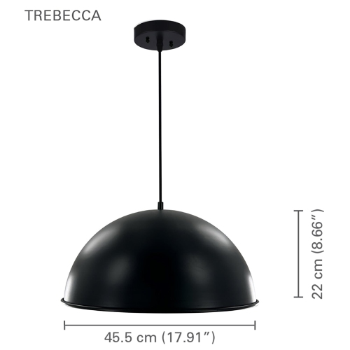 Xtricity - Pendant, 17.91" Width, From the Trebecca Collection, Black