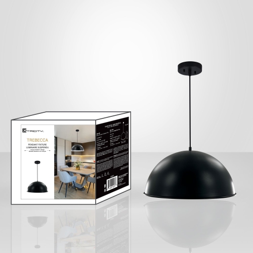 Xtricity - Pendant, 17.91" Width, From the Trebecca Collection, Black