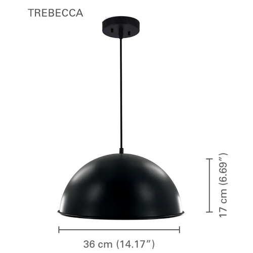 Xtricity - Pendant, 14.17" Width, From the Trebecca Collection, Black