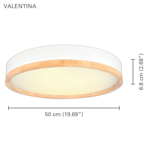 Xtricity - Ceiling Light with Integrated LED, 19.7" Diameter, From the Valentine Collection, White