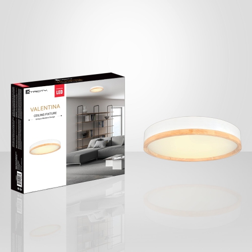 Xtricity - Ceiling Light with Integrated LED, 19.7" Diameter, From the Valentine Collection, White