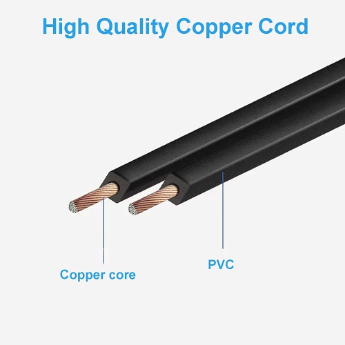 TV Power Cord for Samsung LG TCL Sony Toshiba, 2 Prong AC Wall Plug 2-Slot Cable for HP Dell Asus Acer Laptop