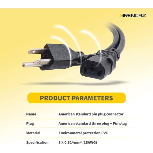 Compatible HP Printer Power Cord Cable for Laserjet Pro M15w, Laserjet Pro M404n, Laserjet Pro M29w Laser