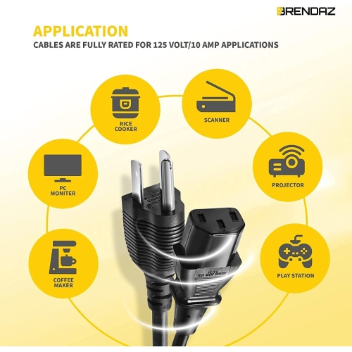 Compatible HP Printer Power Cord Cable for Laserjet Pro M15w, Laserjet Pro M404n, Laserjet Pro M29w Laser