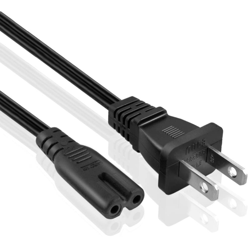 TNP Universal 2 Prong Power Cord - NEMA 1-15P to IEC320 C7 Figure 8 Shotgun Connector AC Power Supply Cable