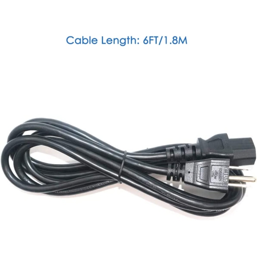 6FT/1.8M 3 Prong Monitor Computer TV Power Cord Replacement for Samsung Sony Dell Toshiba Vizio BenQ Acer Asus