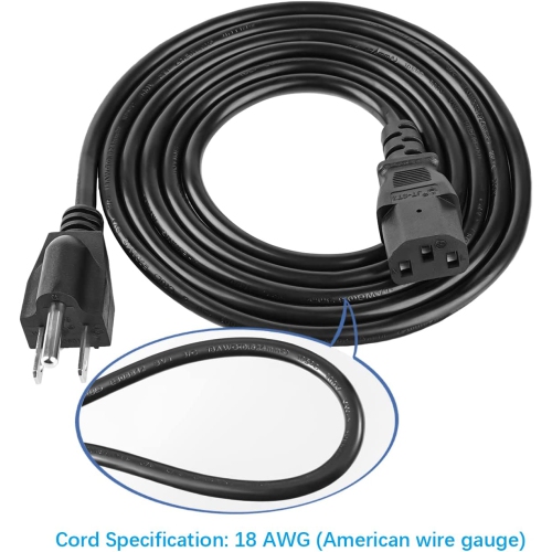 3 Prong Power Cord Replacement for Vizio TV, Vizio VX32L VW32L VX37L VW26L VA6 VMM26 LCD TV Power Cable