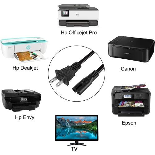 Printer Power Cord Cable Compatible HP OfficeJet Pro 4630 3830 8600 4655 6600 6978 6968 8610 8620 8625 8630 8710 8720