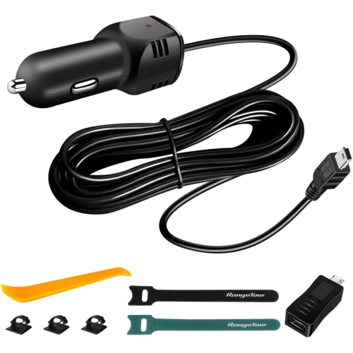 Dash Cam Car Charger Mini USB Cable 11.5ft Power Cord Supply for DVR Camera  GPS 