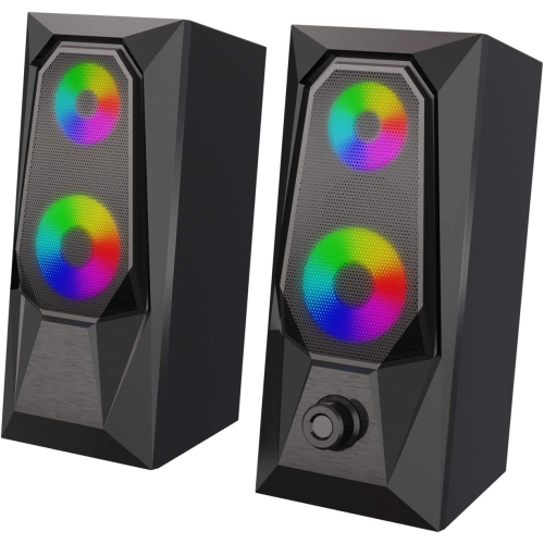 GENERIC  Computer Speakers, RGB Color Led Light-Emitting Speakers, Stereo Subwoofer Computer Speakers, USB2.0 Channel PC