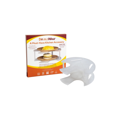 DoubleWave Neutral Standard two-tier plate stacker | Microwave tray for better cooking efficiency | Food Grade Safe and BPA Free plate stacker for