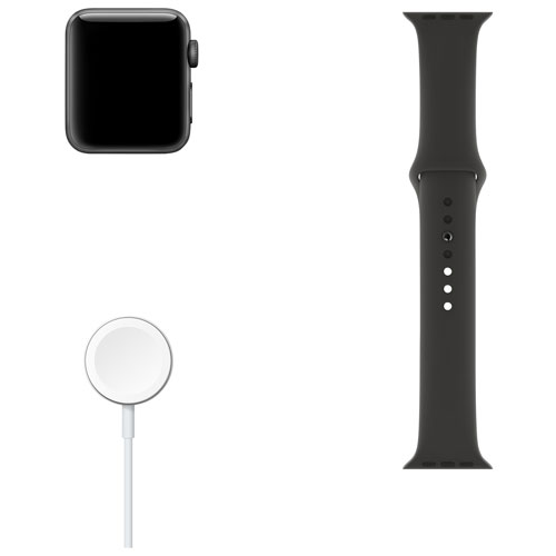 Apple Watch Series 3 GPS (MTF32CL/A) 42mm Space Gray Aluminum Case - Black Sport Band by APPLE - Refurbished condition - Image 3