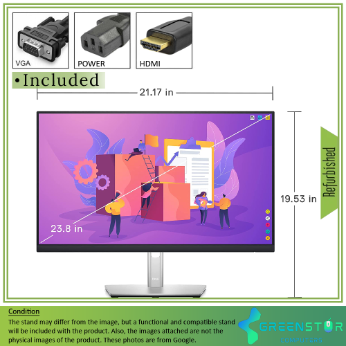 Refurbished(Good) - Dell P2422HC 23.8" Widescreen 1920 x 1080 Full HD LED-backlit LCD IPS Monitor
