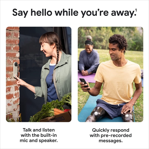 Google Nest Doorbell - Wireless Doorbell Camera - Video Doorbell - Snow - GA01318-US