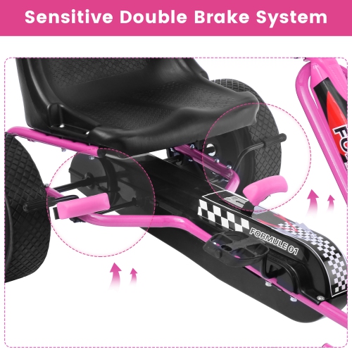 Costway 4 Wheels Kids Ride On Pedal Powered Bike Go Kart Racer Car Outdoor Play Toy