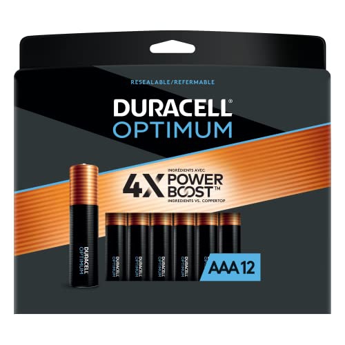 Duracell Optimum AAA Alkaline Batteries Long Lasting 1.5v Triple a Battery 12 Count