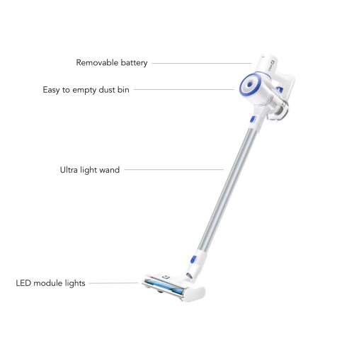 Clean Plus Powerful Cordless Stick Vacuum - White And Blue