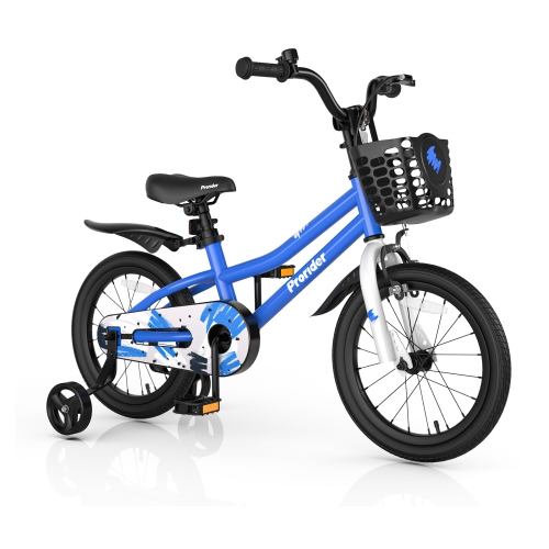 Costway 16" Kid's Bike with Removable Training Wheels & Basket for 4-7 Years Old