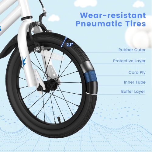 Costway 16" Kid's Bike with Removable Training Wheels & Basket for 4-7 Years Old